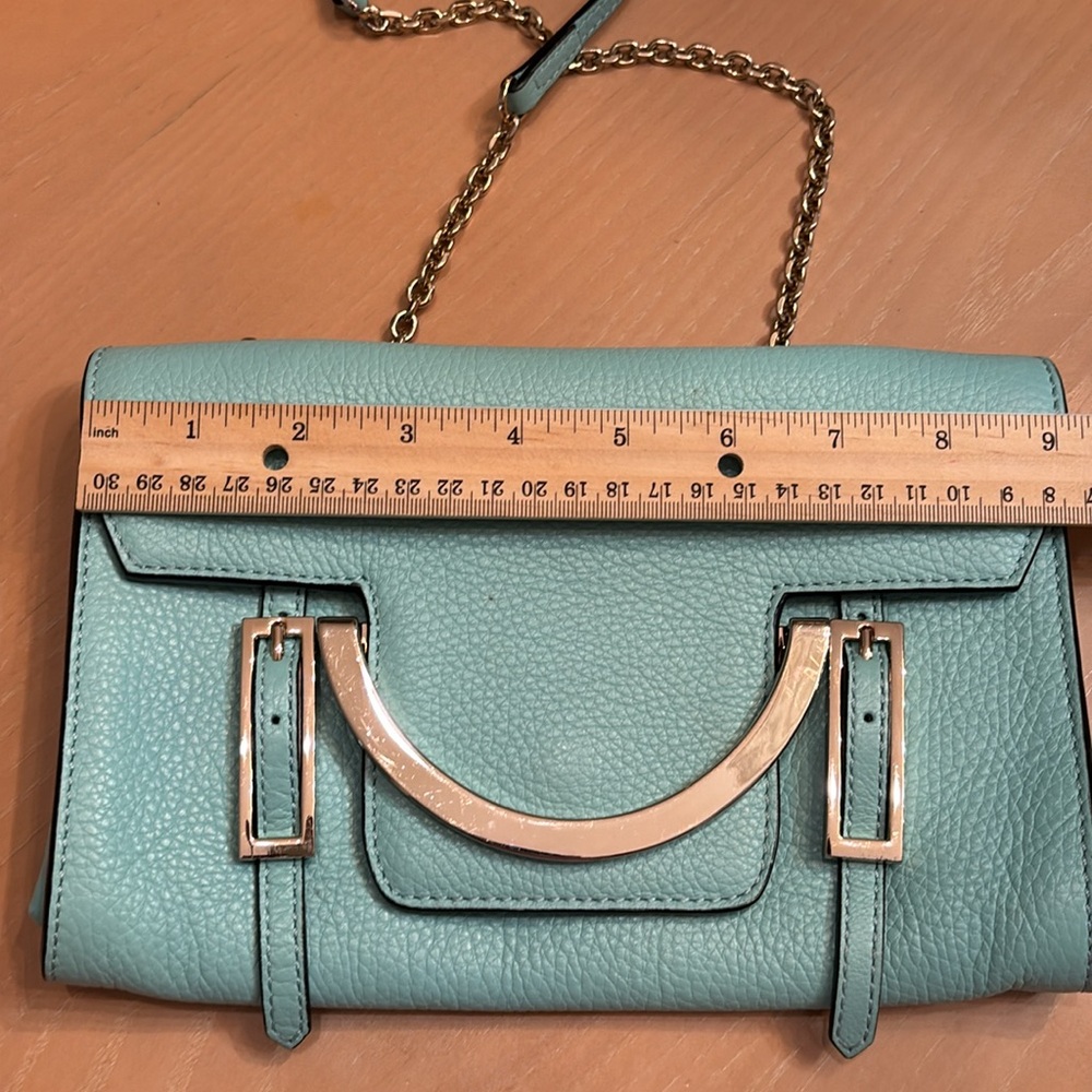 Coccinelle Mint Green Designer Leather Purse w/Detatchable Strap - Picture 4 of 8